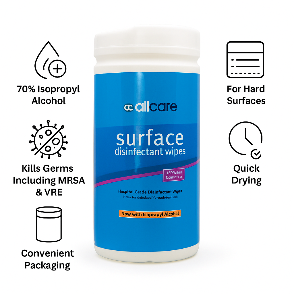 Surface Disinfectant Wipes – 70% Isopropyl Alcohol, Hospital Grade, 160 Wipes