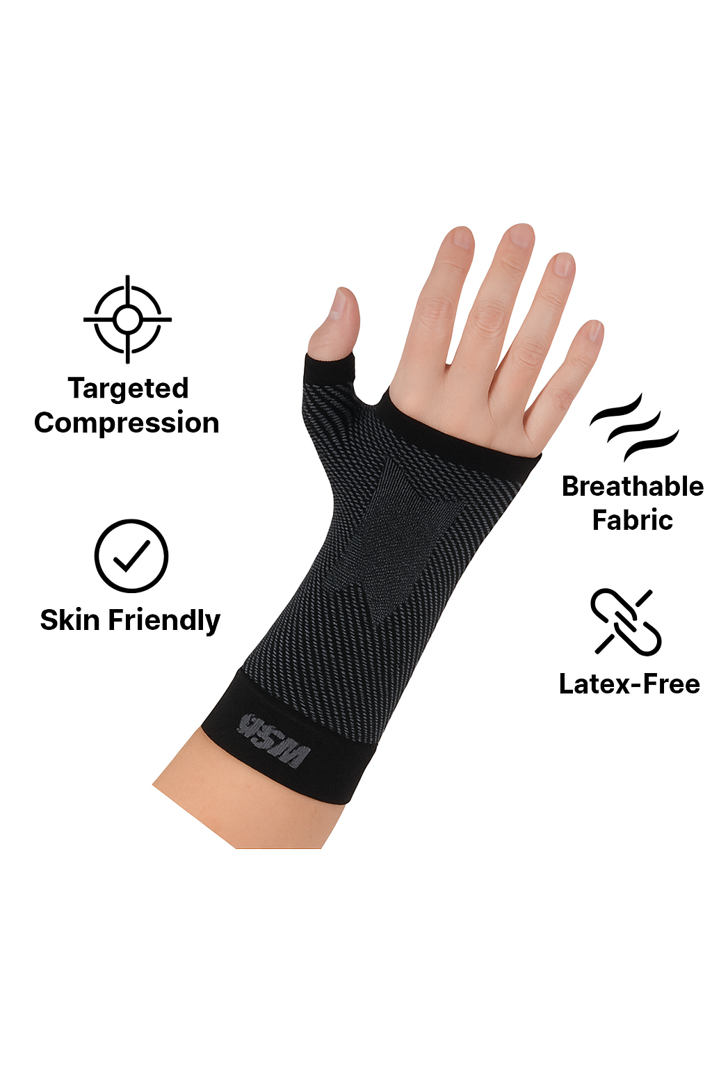 OrthoSleeve WS6 Compression Wrist Sleeve for Carpal Tunnel, Arthritis & Pain Relief
