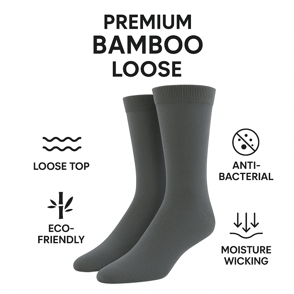 Premium Bamboo Loose Top Socks Diabetic / Diabetes Circulation Eco Sox