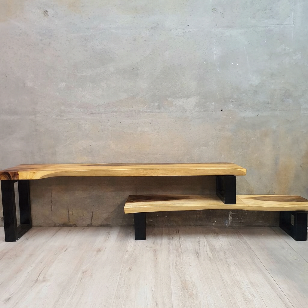 Live Edge Adjustable Timber TV Unit 1.6–2.5 m | Hardwood Entertainment Console