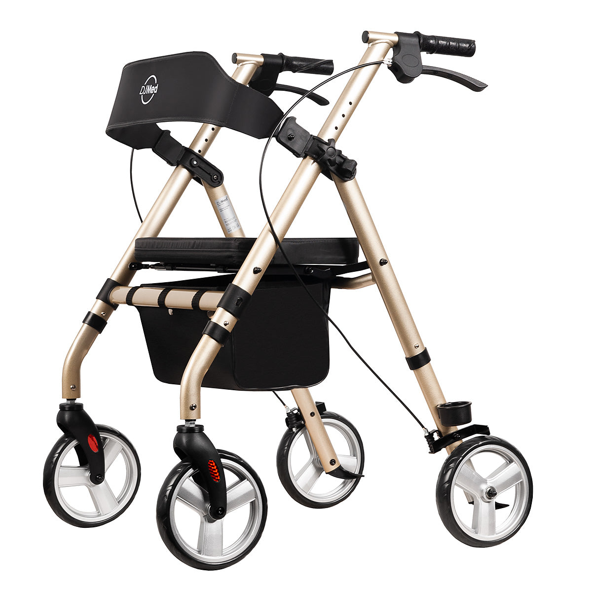 Rollator Mobility Walker with Seat and Padded Backrest