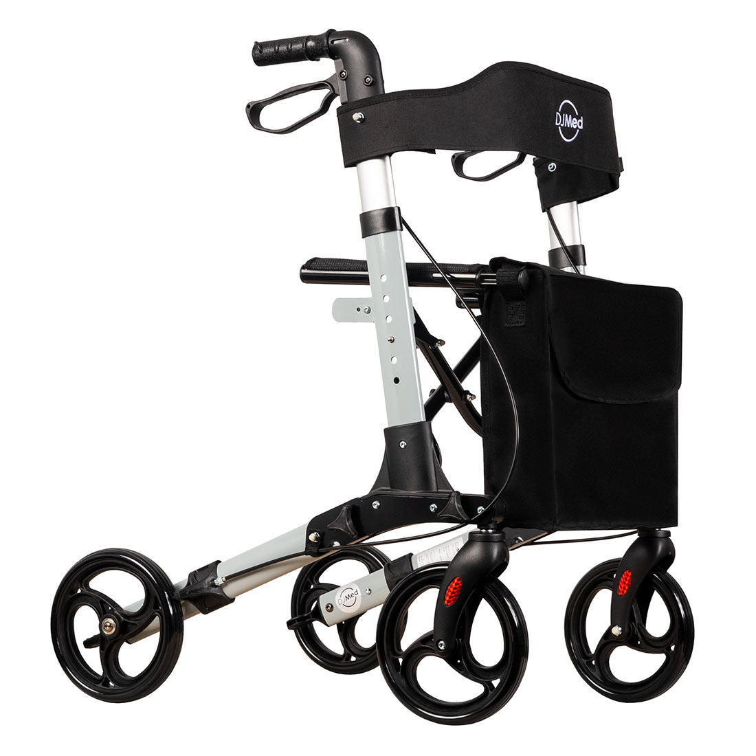 Euro Walker 4-Wheeled Rollator - Lightweight, Adjustable Aluminium Walker with Padded Seat