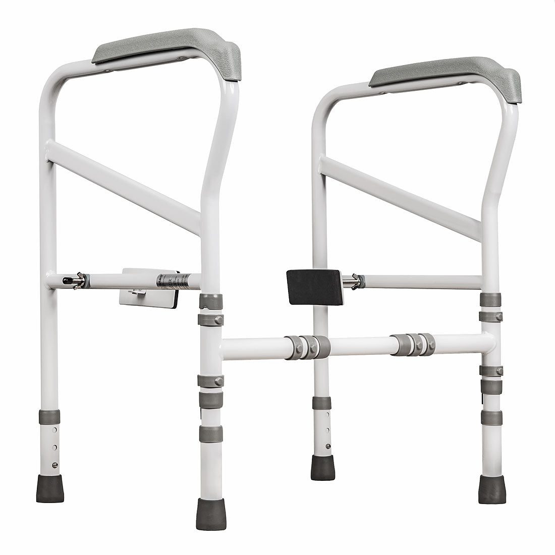 Adjustable Toilet Safety Frame with Fixed Support for Elderly and Mobility Aid - Height & Width Customisable