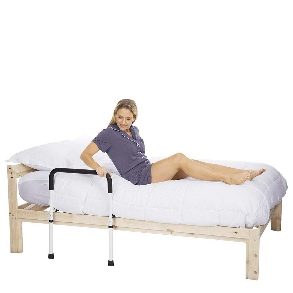 Height Adjustable Bed Rail for Seniors - Secure Bedside Support with Non-Slip Handle
