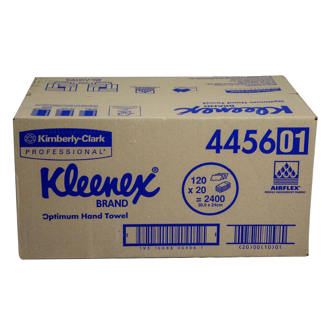 Kleenex Optimum Hand Towels – 30.5cm x 24cm, 20 Packs of 120 Sheets, FSC® Certified, Airflex® Technology, Ideal for Washrooms & Kitchens