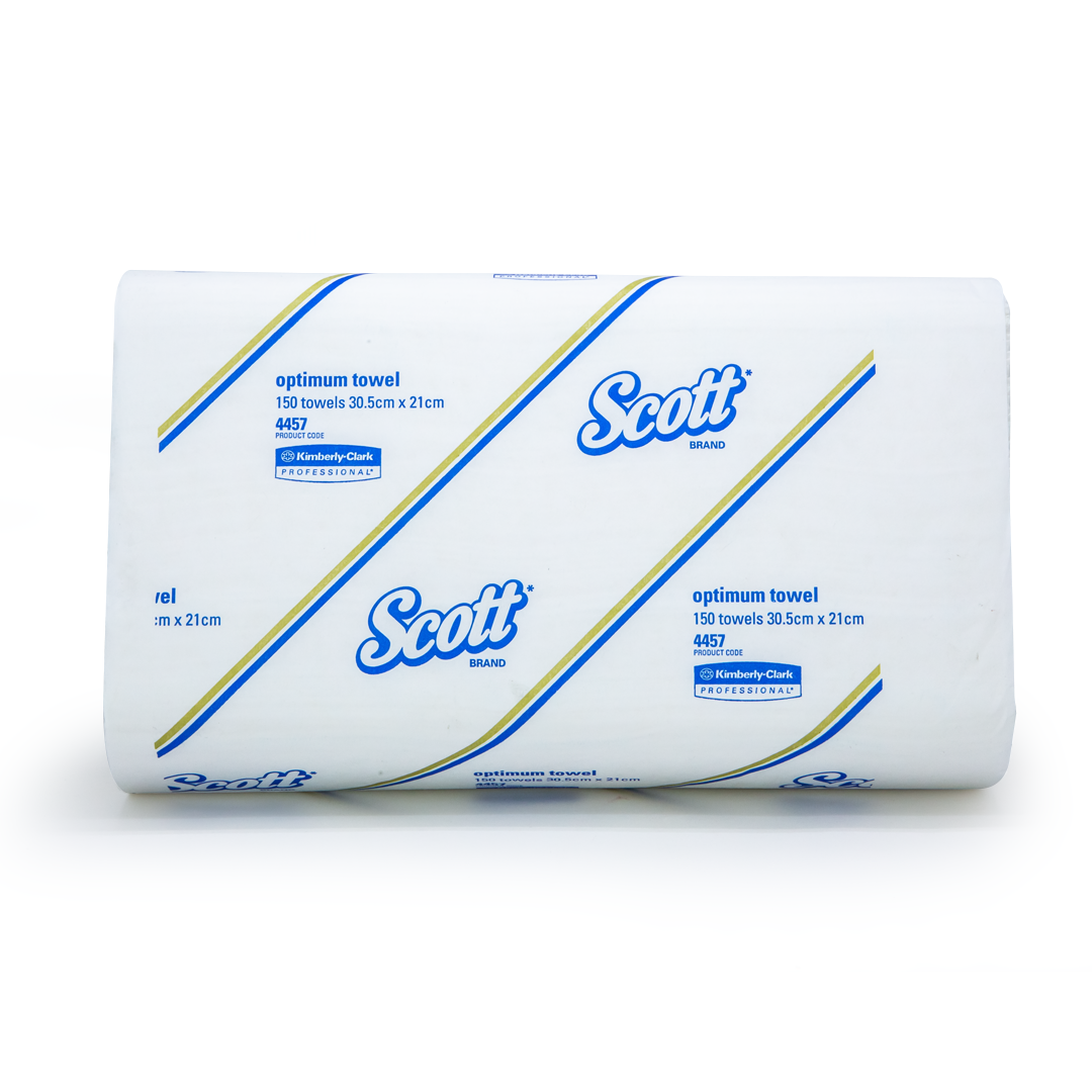 SCOTT Optimum Hand Towels – 150 Sheets, 30.5cm x 21cm, Airflex Technology, FSC Certified, Ideal for Clinics & Offices
