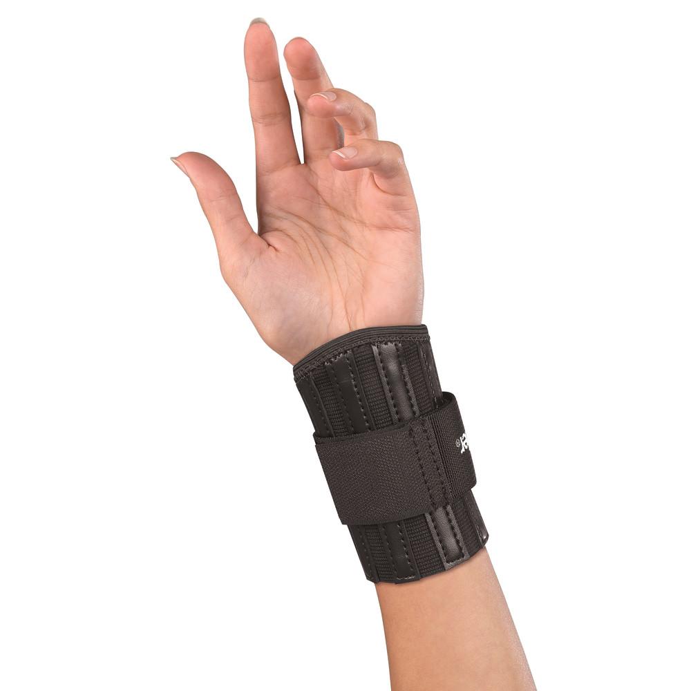 Mueller Fitted Wrist Brace - Eco-Friendly Black Support for Right Hand - Small/Medium - Ideal for Pain Relief & Stabilisation