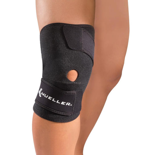 Mueller Adjustable Wraparound Knee Support OSFM Black – Designed for Pain Relief & Improved Joint Flexibility