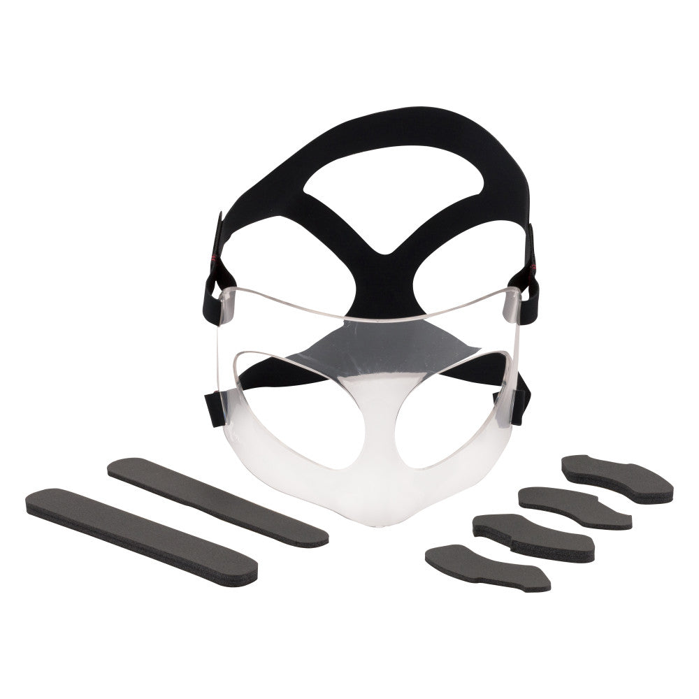 Mueller Face Guard for Nose & Face Injury Protection | Clear, One Size Fits Most | Ideal for Sports & Fitness