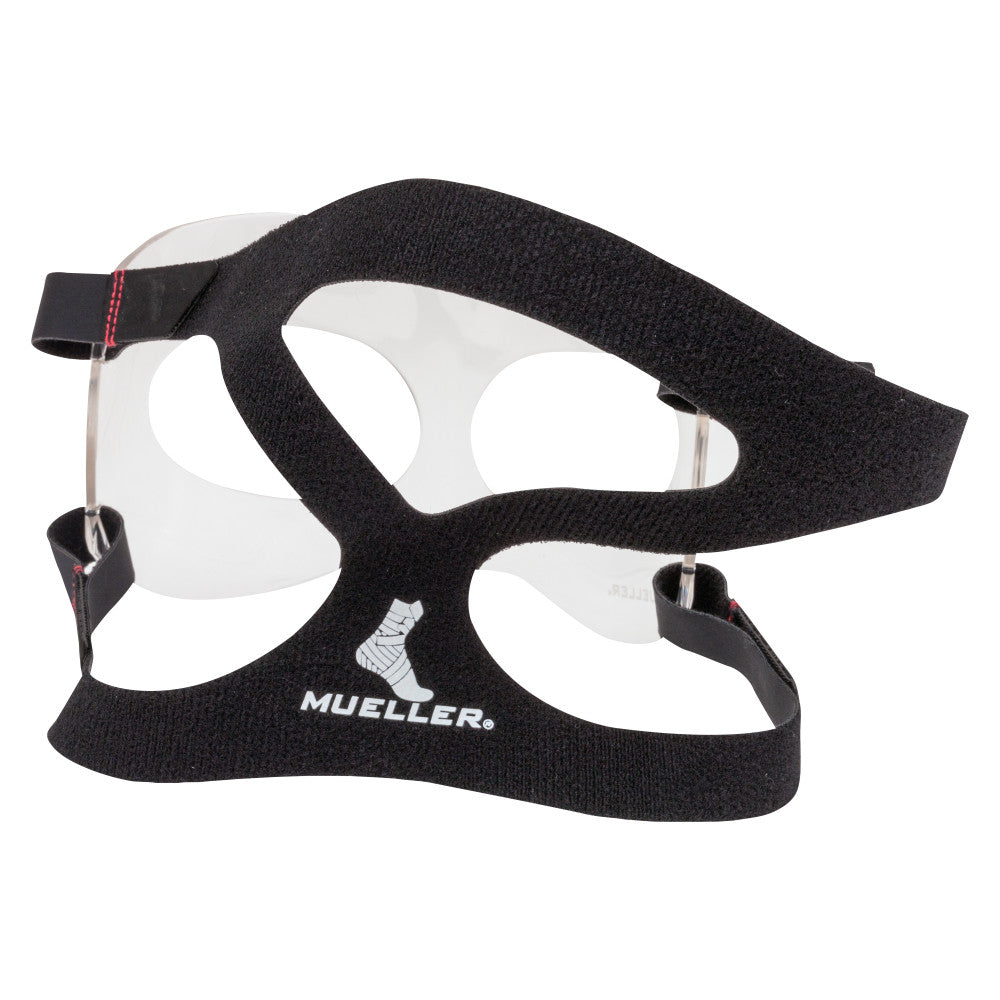 Mueller Face Guard for Nose & Face Injury Protection | Clear, One Size Fits Most | Ideal for Sports & Fitness