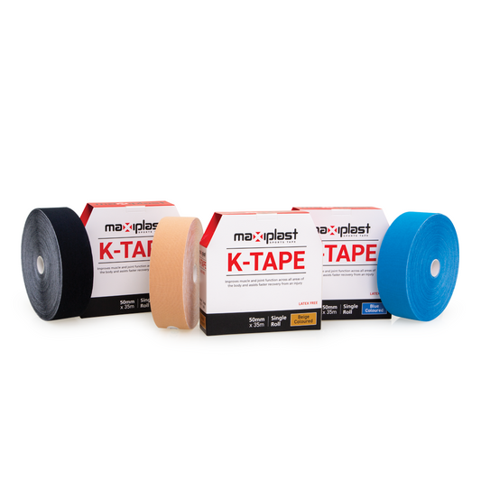 Maxiplast K-Tape 50mm x 35m - Premium Elastic Kinesiology Tape for Sports & Physio Support