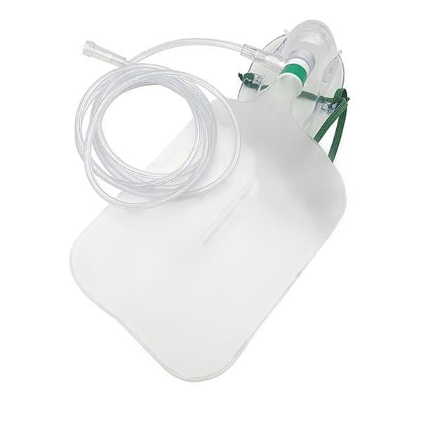 Adult Non-Rebreather Oxygen Mask with Soft Fit and Kink-Resistant Tubing