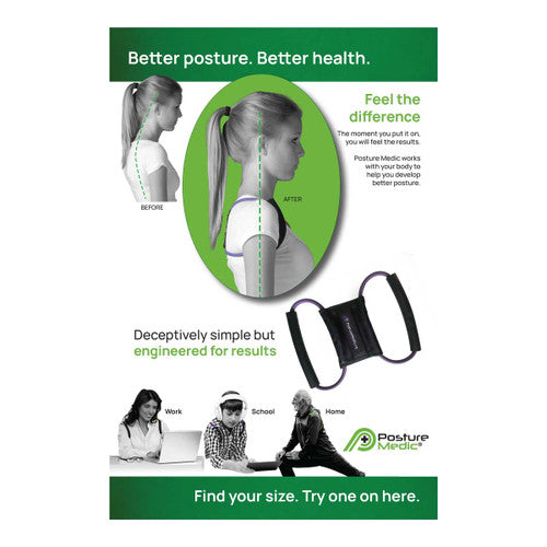 Posture Medic - Posture Corrector, Back Brace & Exercise Band for Better Posture & Core Strength