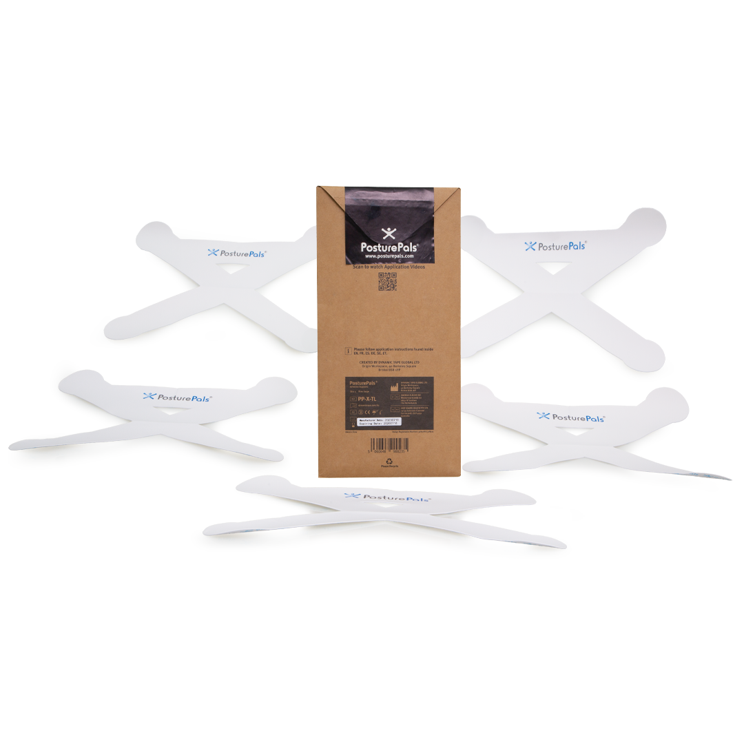 PosturePals X Shape Posture Corrector Support Tape – Large Pack of 5 | Waterproof, Versatile, Pregnancy & Injury Support