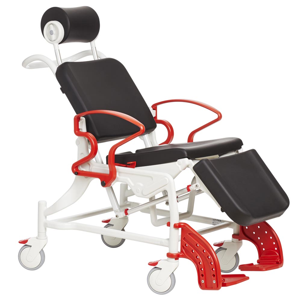 Rebotec Phoenix Tilt & Recline Comfort Shower Commode Chair - With Hygiene Seat & Supportive Headrest