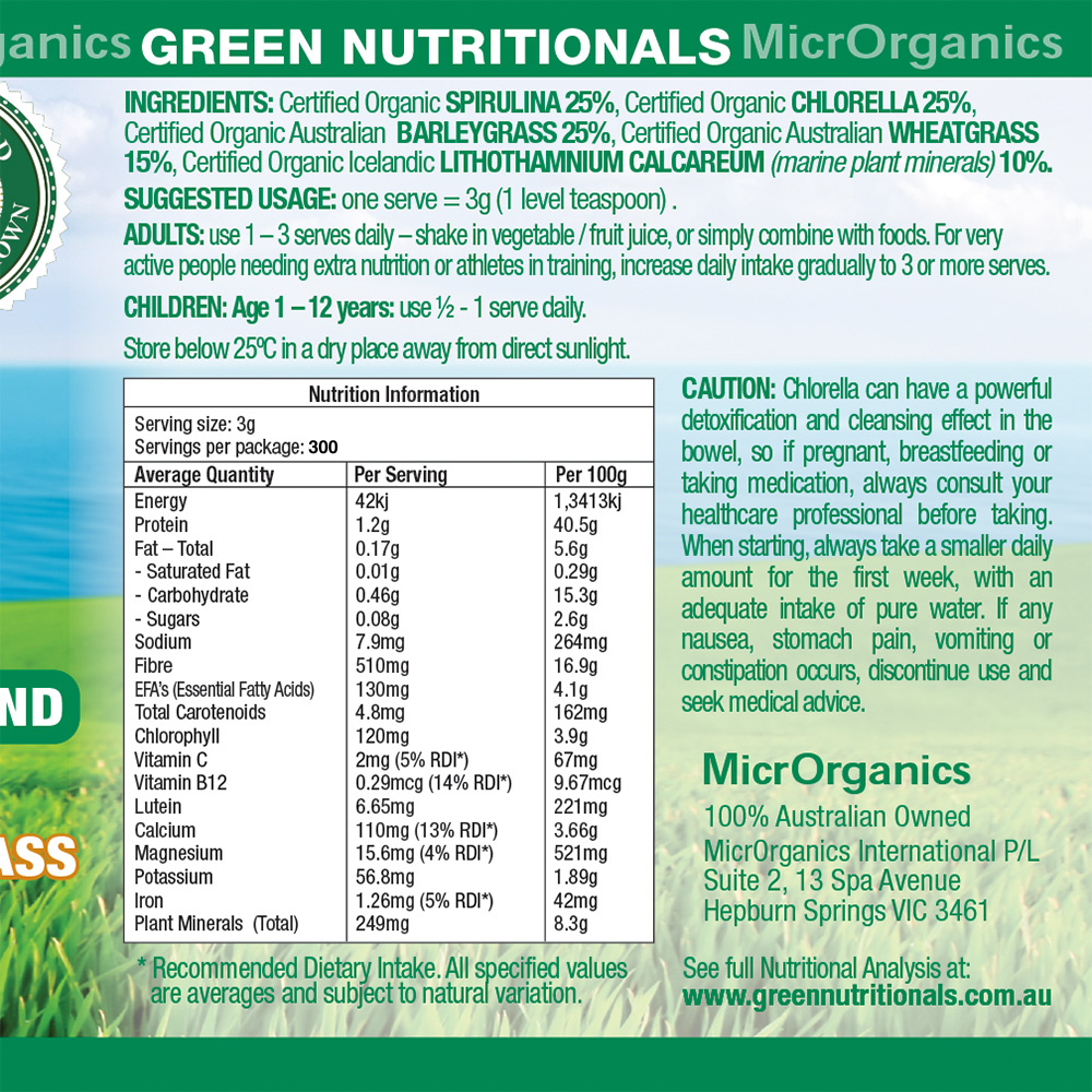 Vital Greens Super Greens Powder Superfood 900g Nutrients & Vitamins all-in-one
