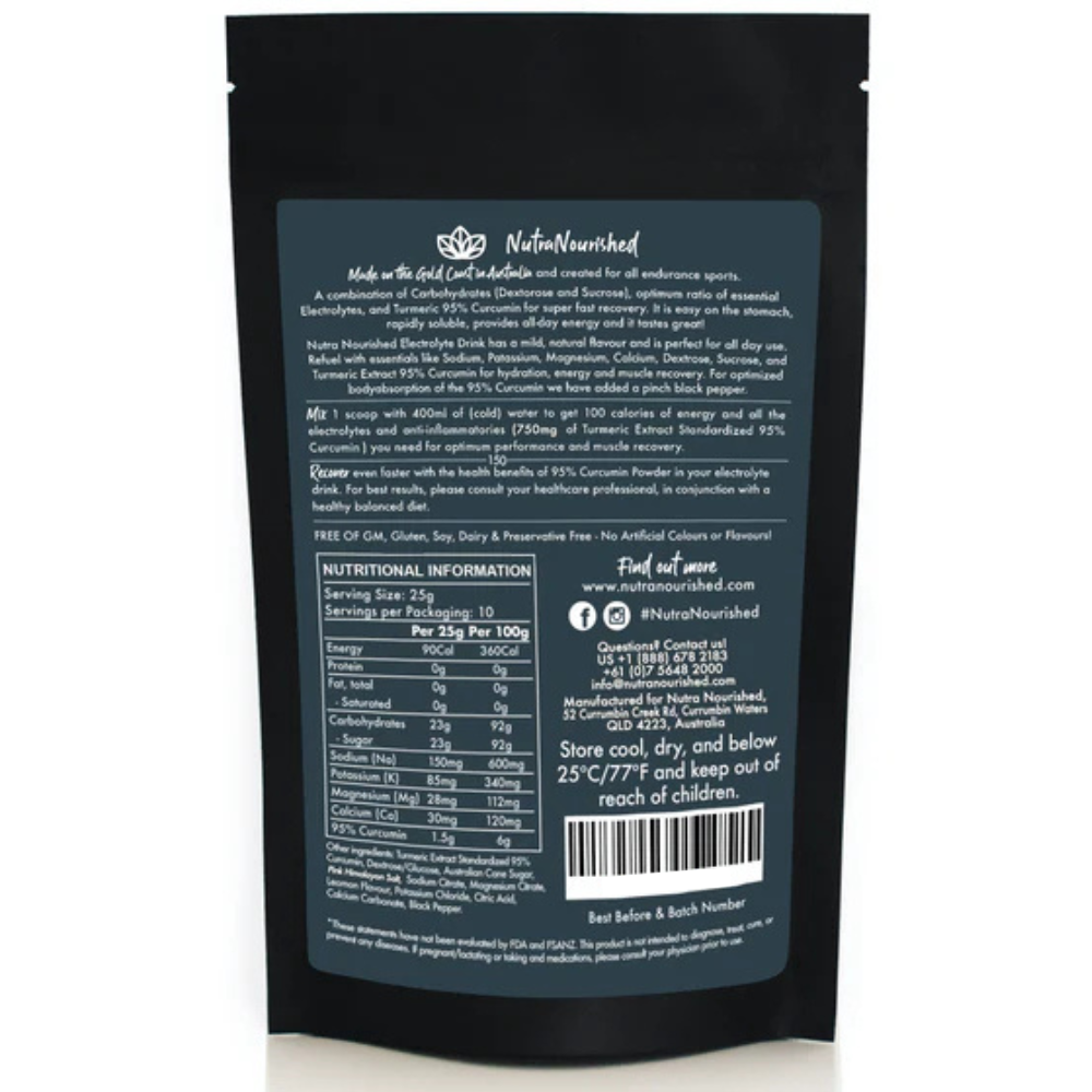 Electrolyte Powder & 95% Pure Organic Curcumin - Lemon Flavour