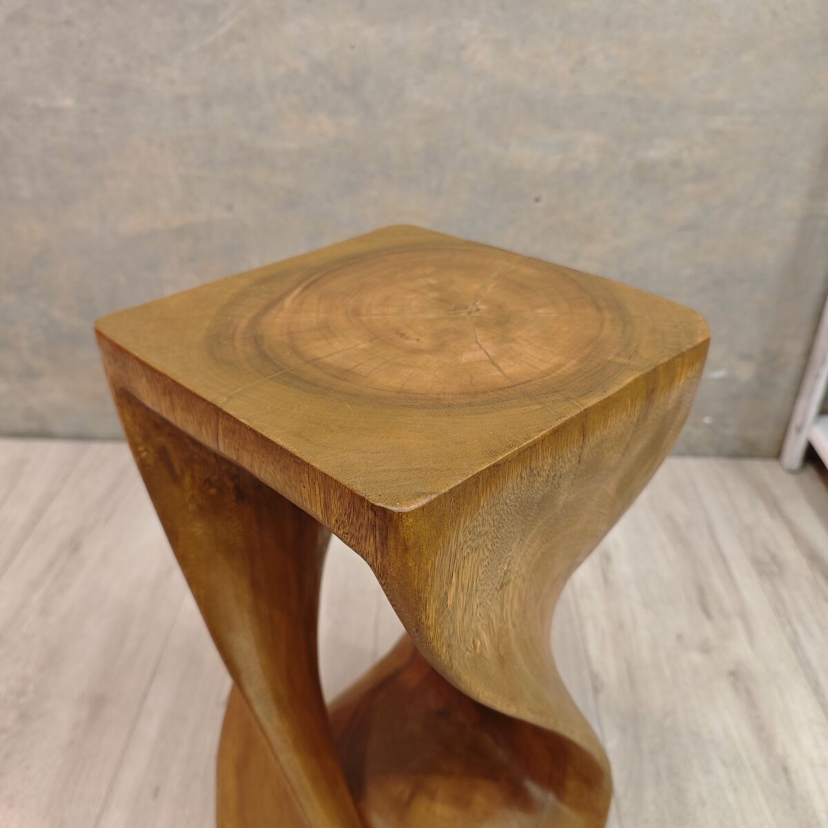 Handmade Hardwood Twist Side Table / Corner Stool / Plant Stand