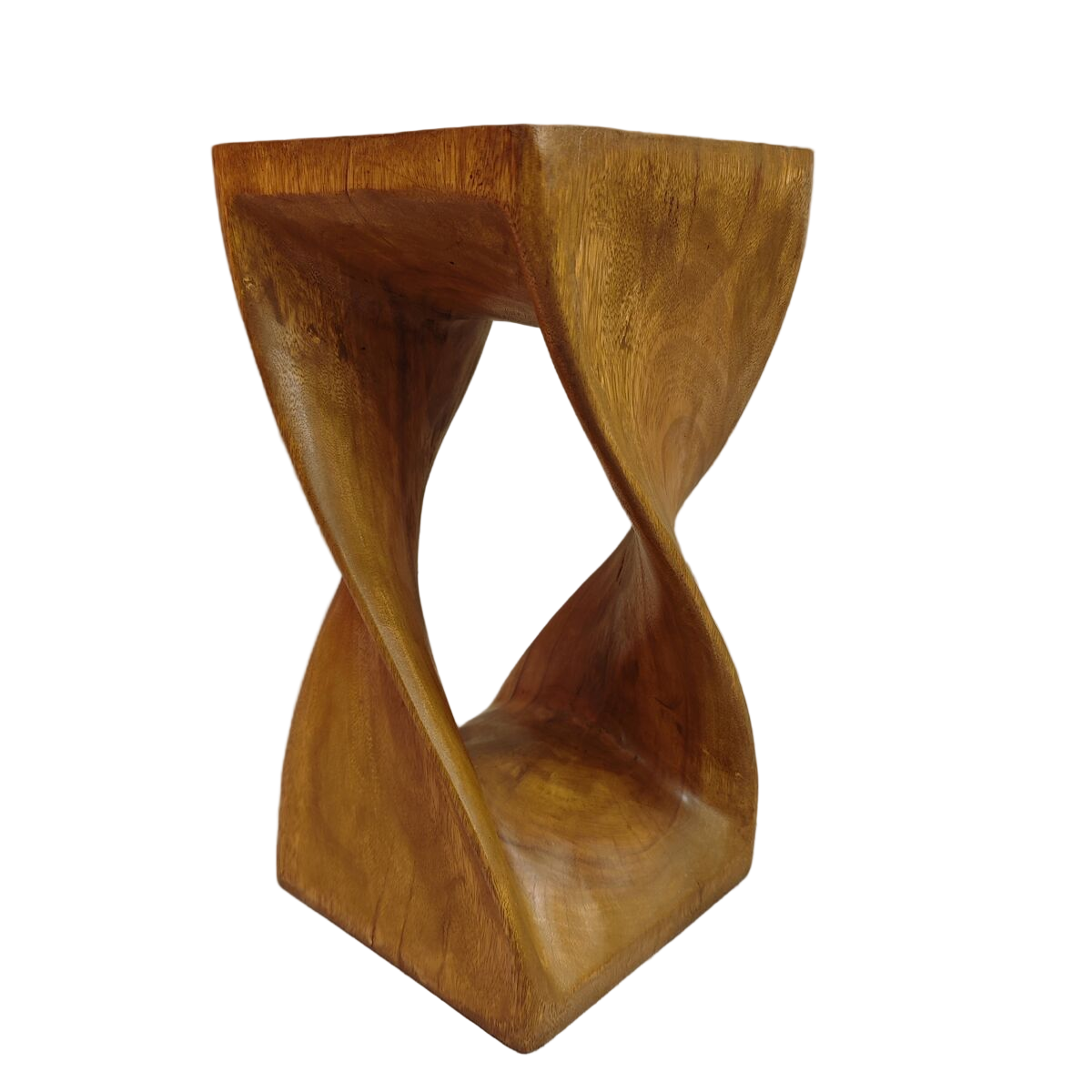 Handmade Hardwood Twist Side Table / Corner Stool / Plant Stand