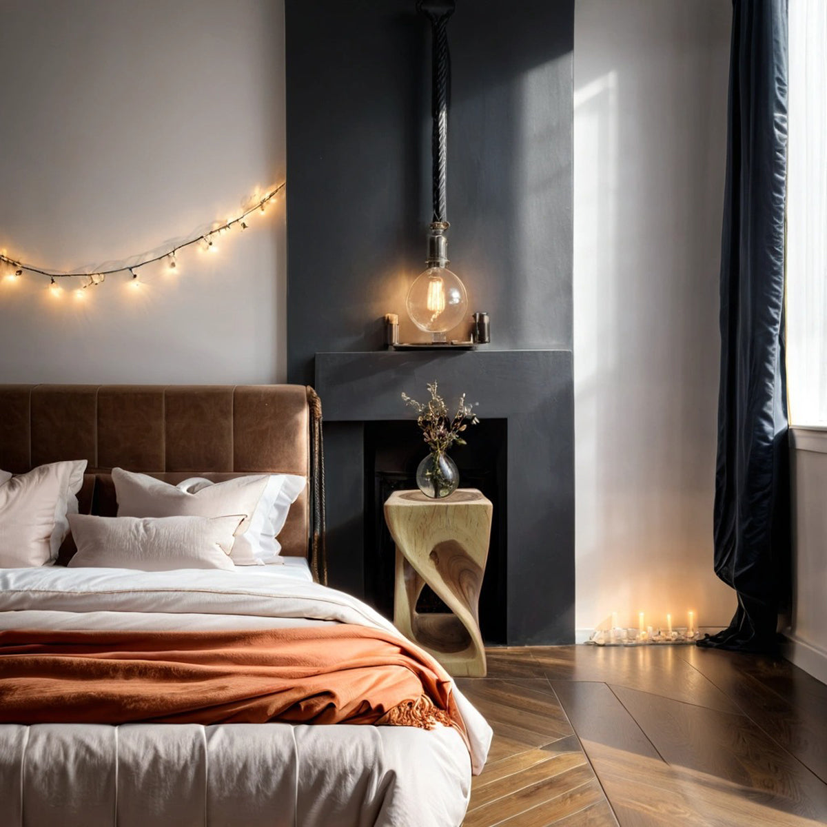 Handmade Hardwood Twist Side Table / Corner Stool / Plant Stand