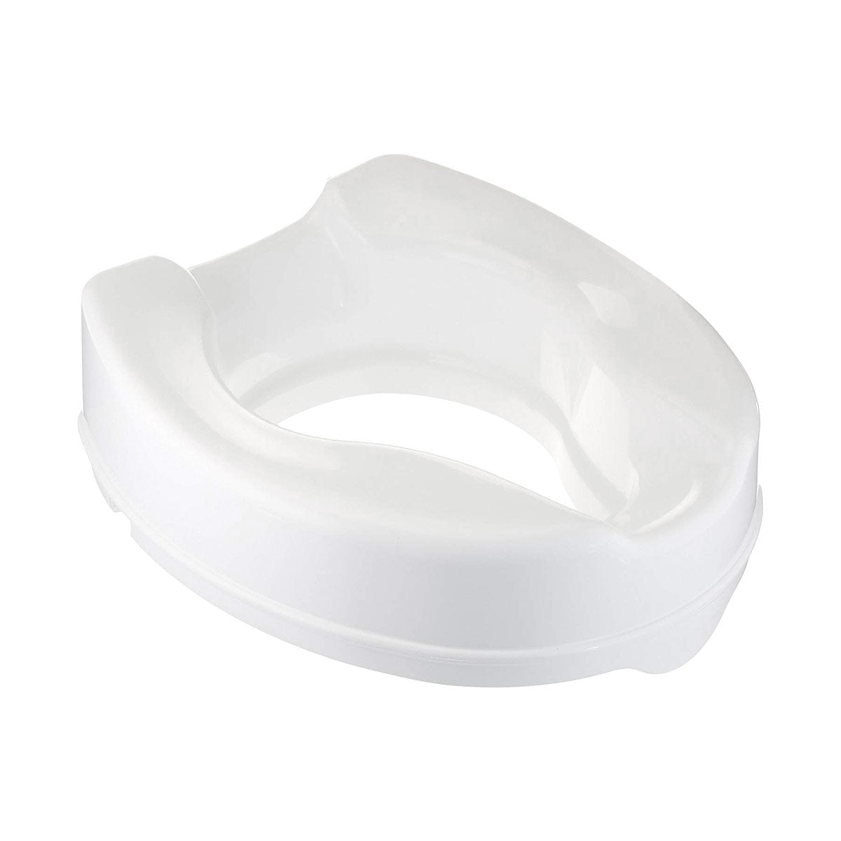 Ergonomic Raised Toilet Seat Raiser with Lid - 100mm Height, Easy Installation & Travel-Friendly
