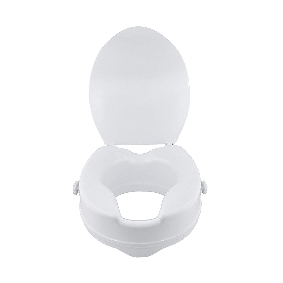 Ergonomic Raised Toilet Seat with Lid - 100mm Height for Enhanced Comfort & Mobility Support