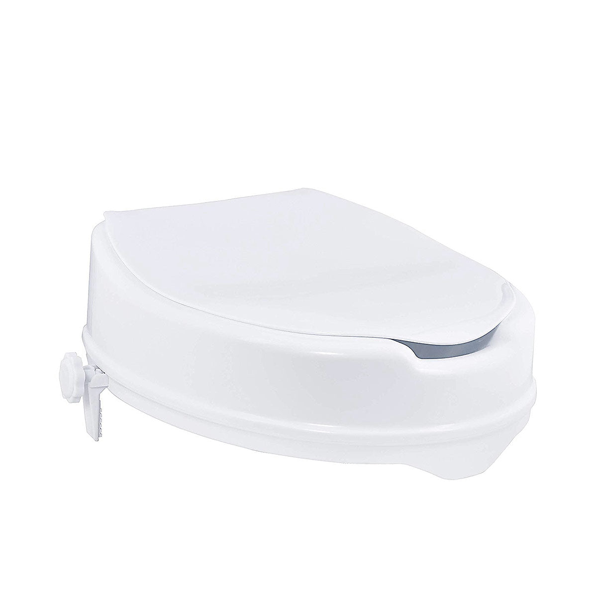 Ergonomic Raised Toilet Seat with Lid - 100mm Height for Enhanced Comfort & Mobility Support