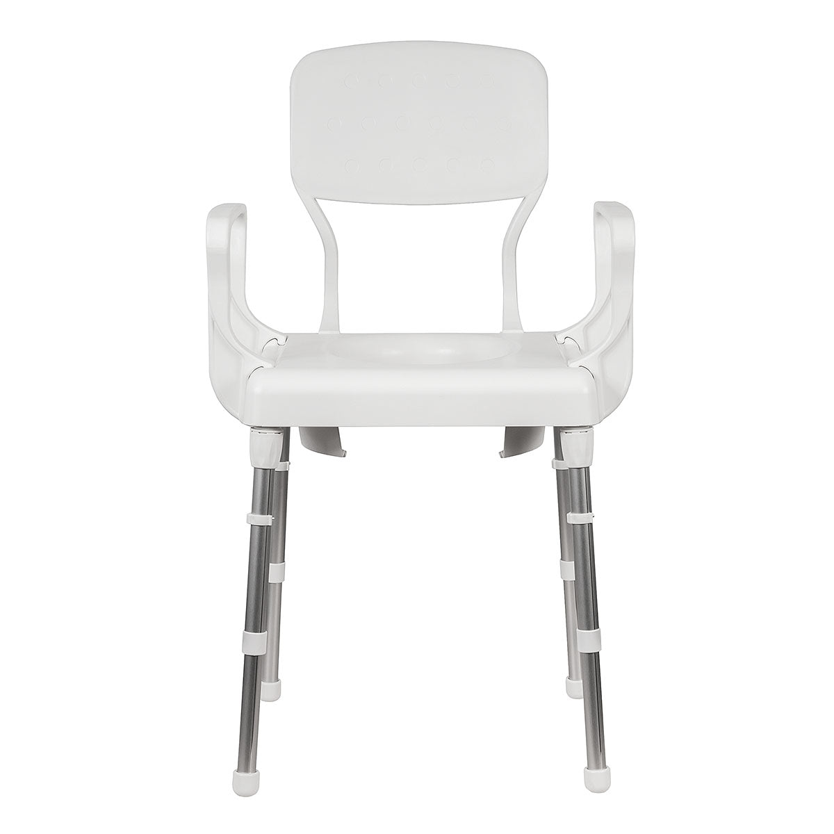 Rebotec Lyon Height-Adjustable Commode Chair - Lightweight & Durable Shower and Toilet Chair for Assisted Living