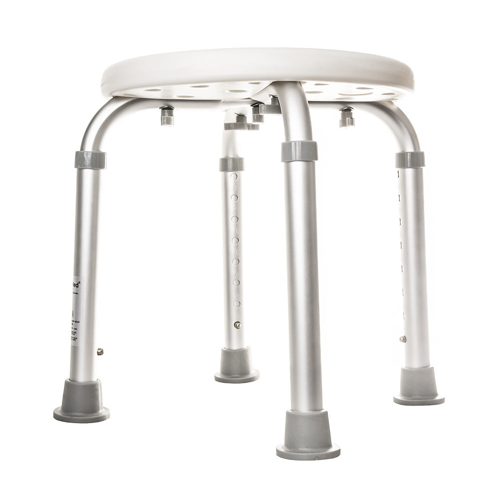 Adjustable Round Shower Stool with Non-Slip Feet and Lightweight Design, Ideal for Australian Bathrooms