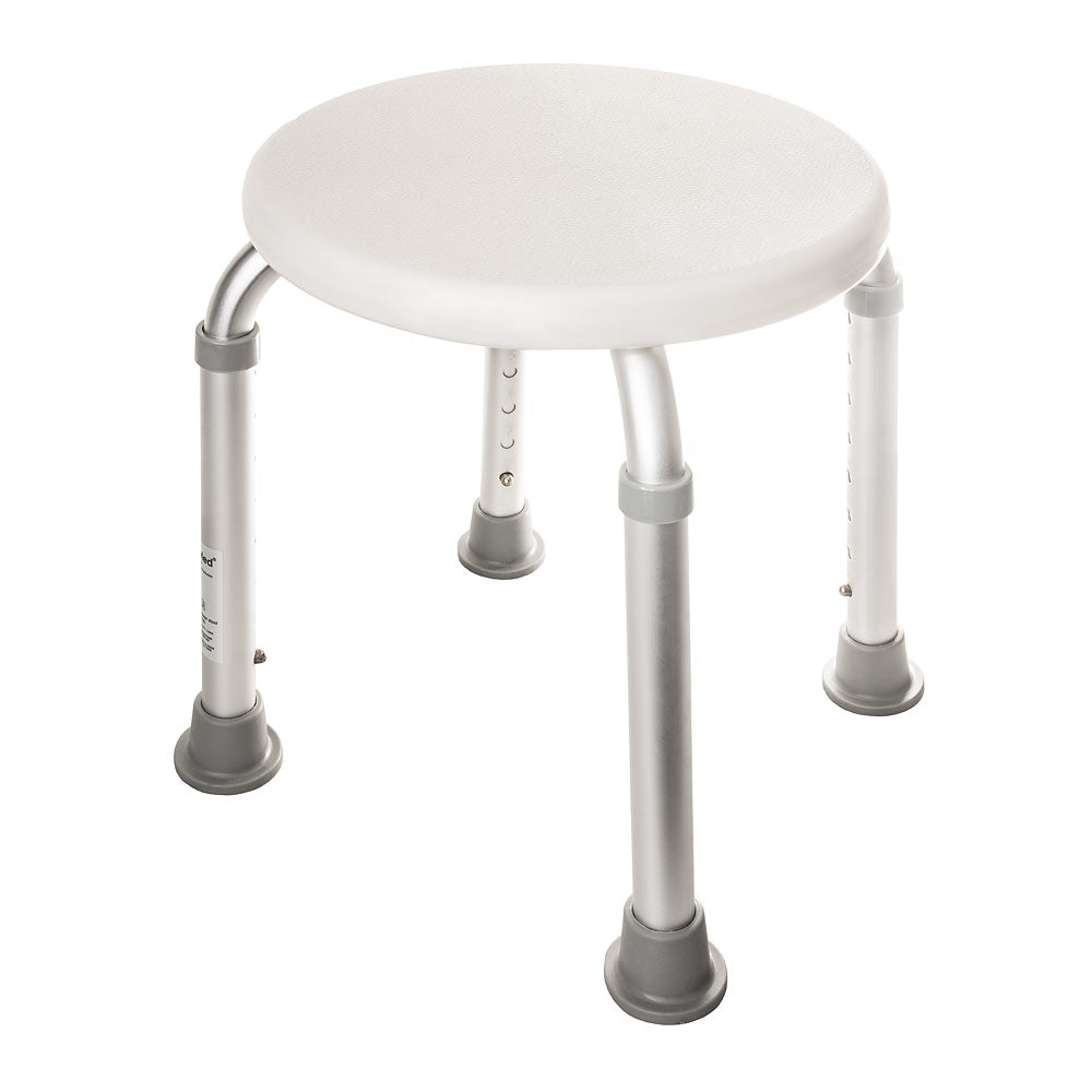 Adjustable Round Shower Stool with Non-Slip Feet and Lightweight Design, Ideal for Australian Bathrooms