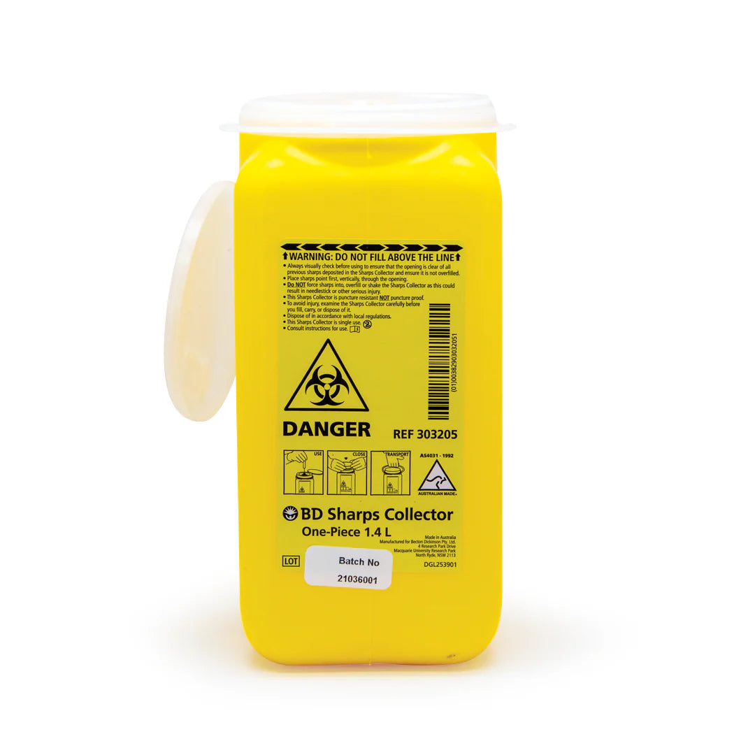 Sharps Container - 1.4L, Safe and Responsible Disposal of Medical Waste for Acupuncture and Healthcare Professionals