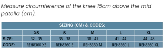Patella stabiliser knee support - adjustable C-shaped pad for comfort
