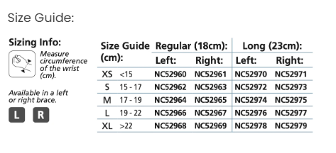Wrist splint Comfort Cool D-Ring, adjustable support