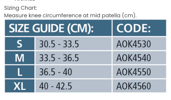 Allcare Ligament Knee Support K45 – 3mm Neoprene Patella Brace with Sp
