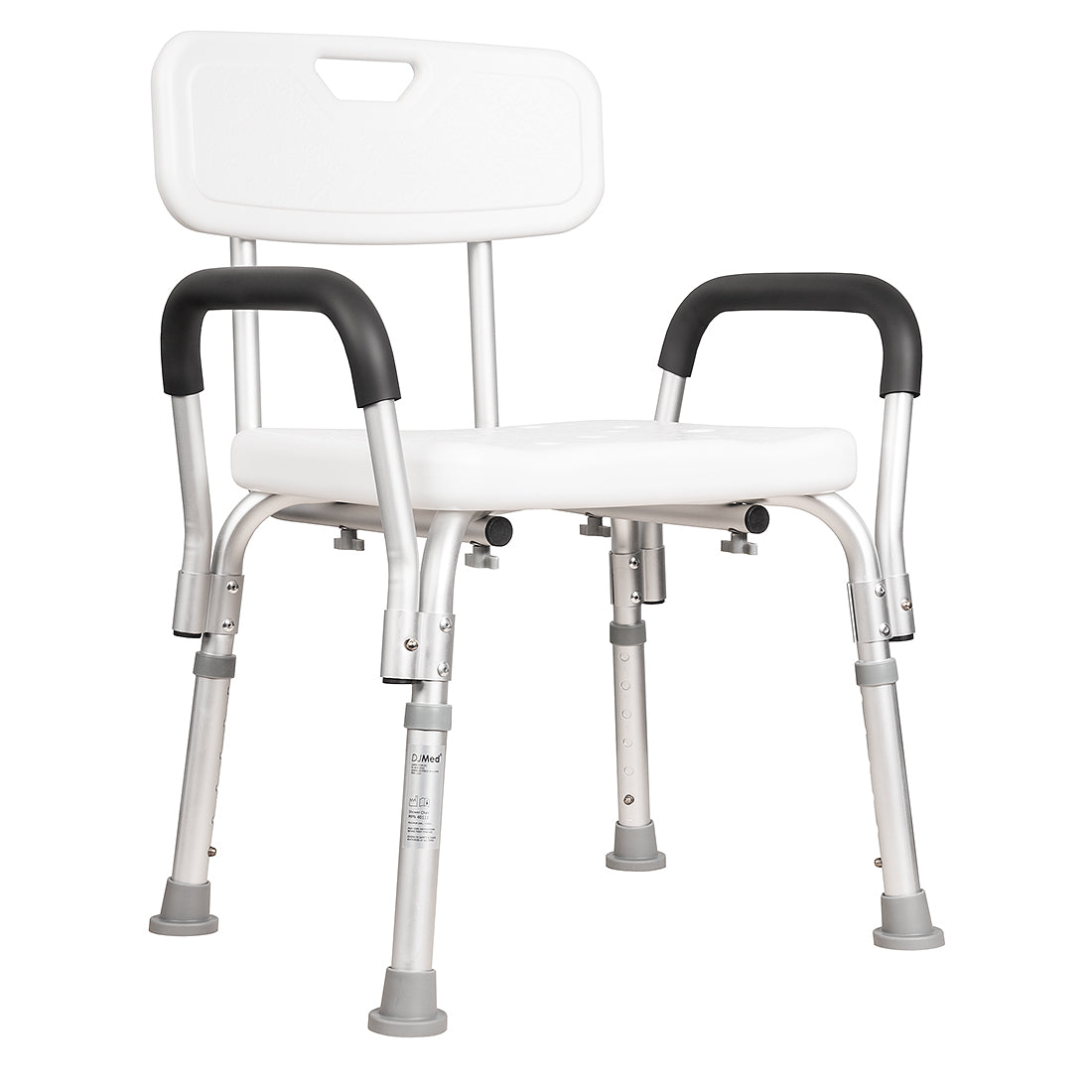 Heavy Duty Shower Chair with Adjustable Height and Padded Armrests for Enhanced Comfort