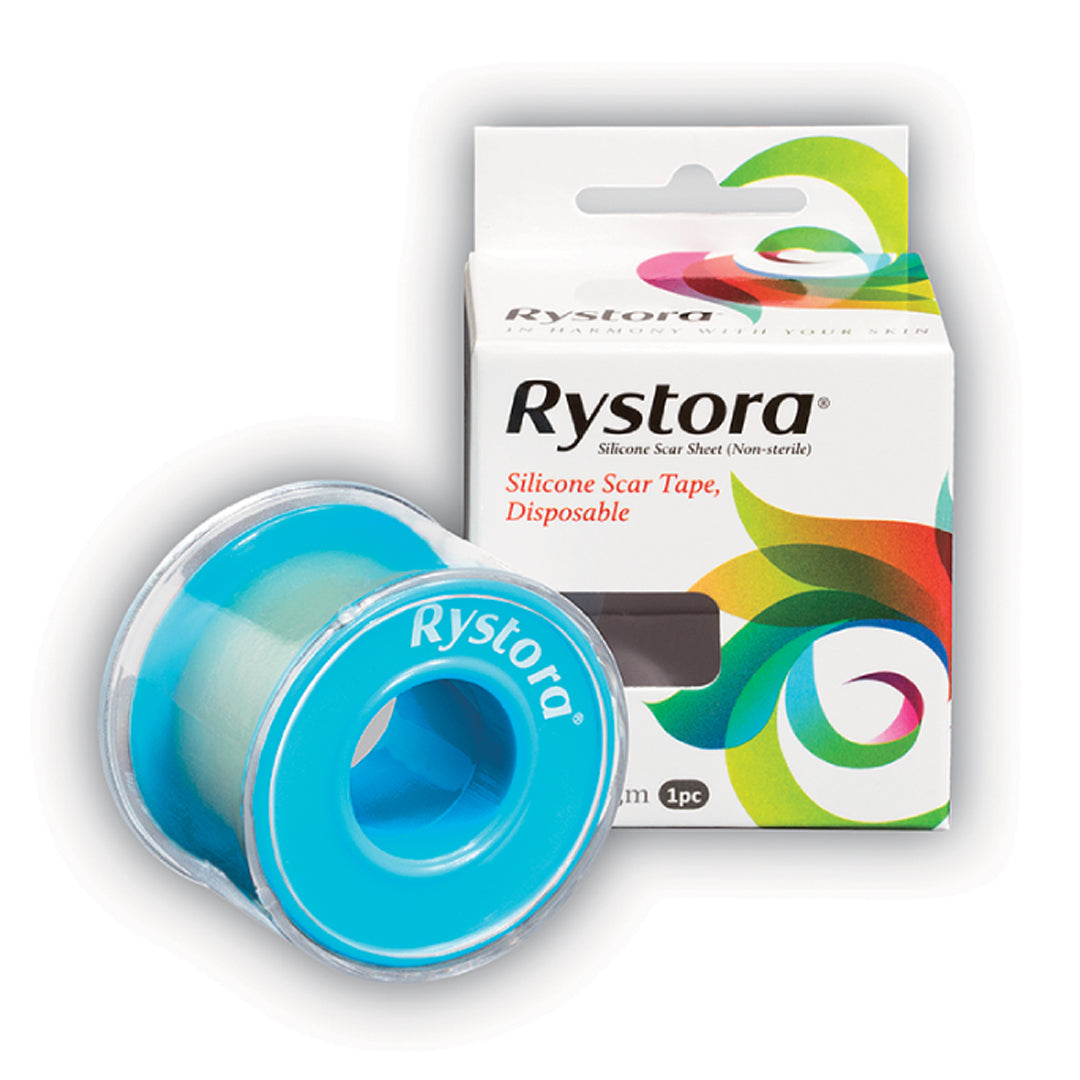 Silicone Scar Tape by Rystora - 25mm x 1.5m Reusable Sheet for Scar Removal & Management (C-Section, Surgery, Burns, Keloids & Acne)