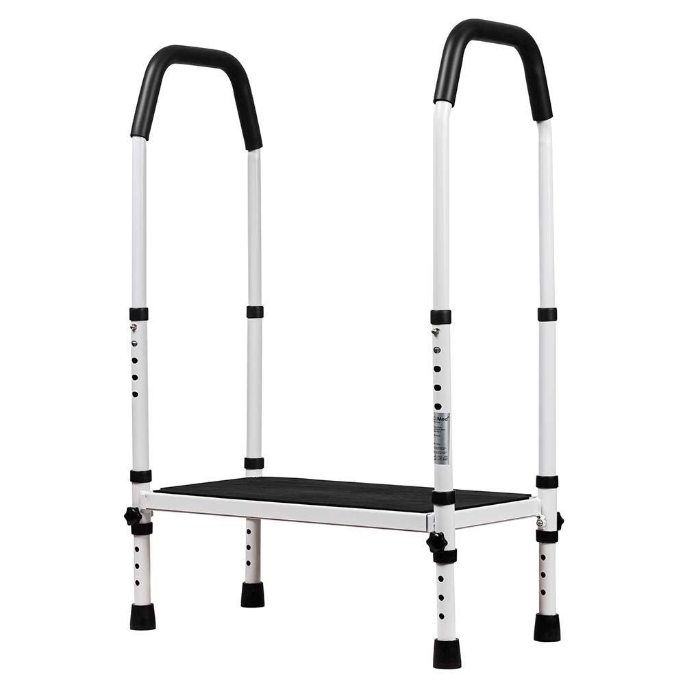 Multi-Purpose Step Up Stool with Handrails for Home, Kitchen, and Garage Safety