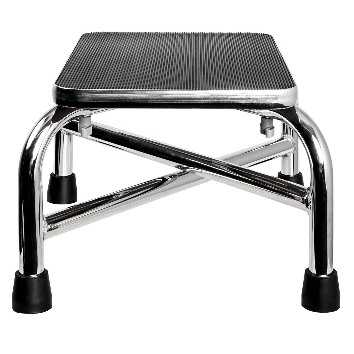 Non-Slip Medical Bathroom Foot Step Stool with Cross Brace & High Weight Capacity - Steel & MDF Construction