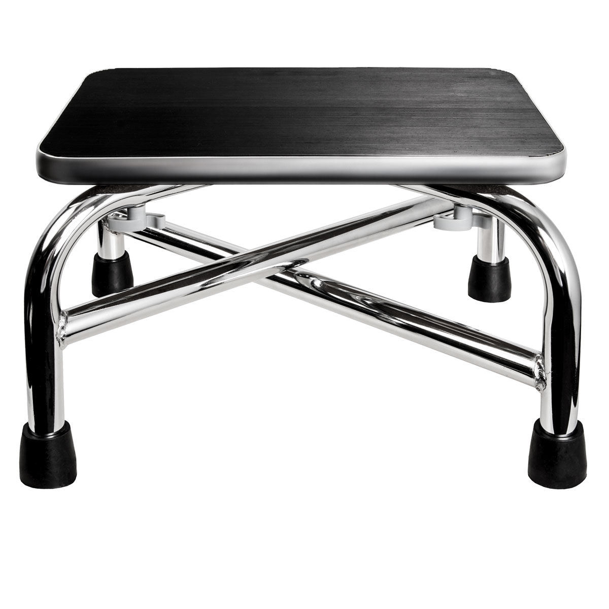 Non-Slip Medical Bathroom Foot Step Stool with Cross Brace & High Weight Capacity - Steel & MDF Construction