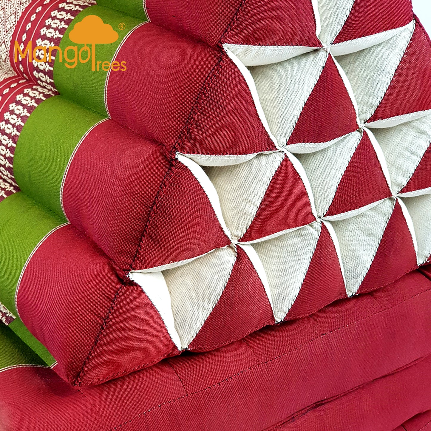 Jumbo Thai Triangle Pillow Three-Fold Day Bed with Arm/Leg Rest Block – Handmade Kapok Lounge Set