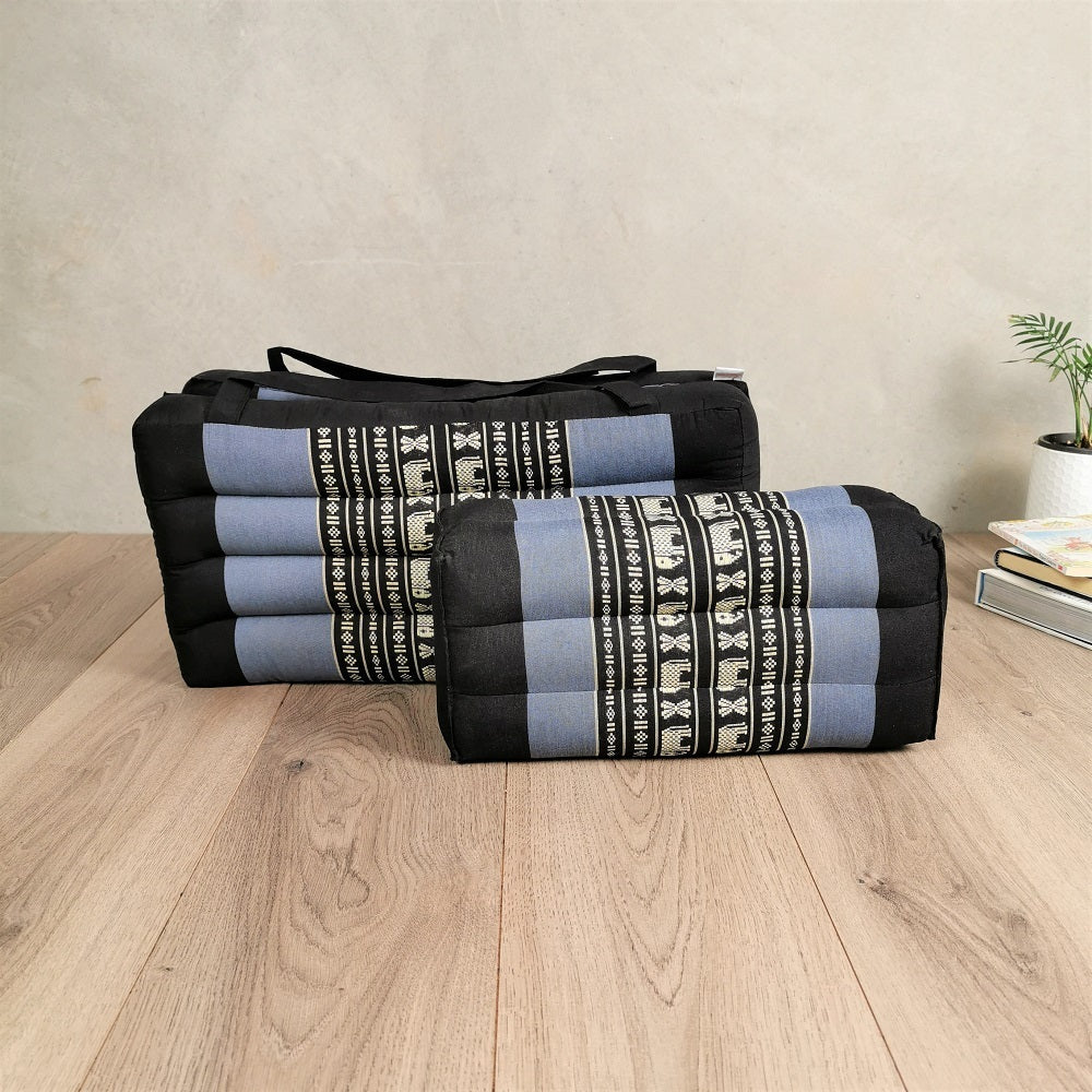 Handmade Meditation Cushion & Seating Block Set – Organic Kapok Thai Floor Cushion for Posture Support