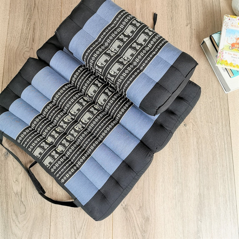 Handmade Meditation Cushion & Seating Block Set – Organic Kapok Thai Floor Cushion for Posture Support