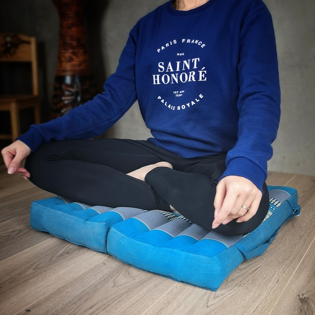 Handmade Meditation Cushion & Seating Block Set – Organic Kapok Thai Floor Cushion for Posture Support