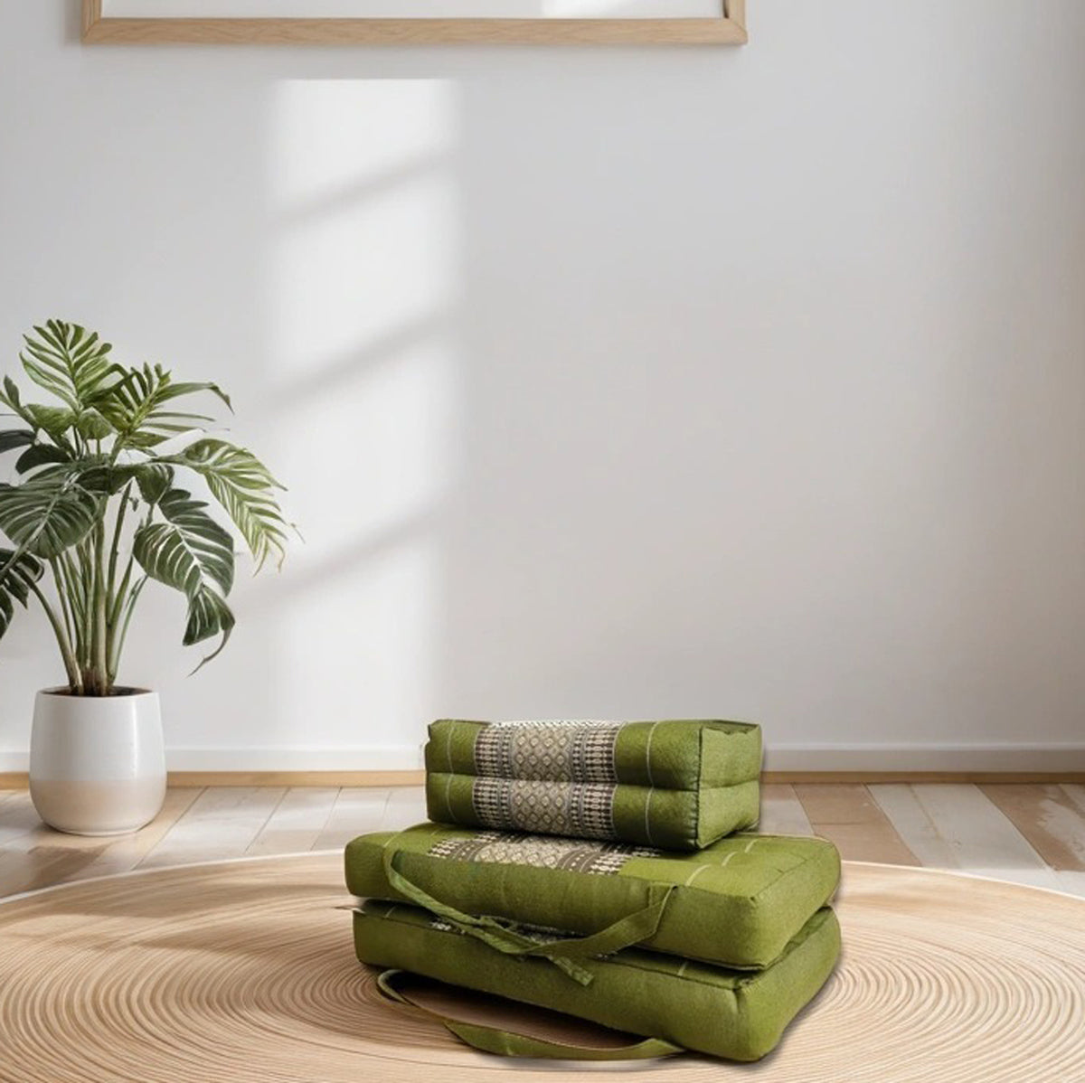 Handmade Meditation Cushion & Seating Block Set – Organic Kapok Thai Floor Cushion for Posture Support