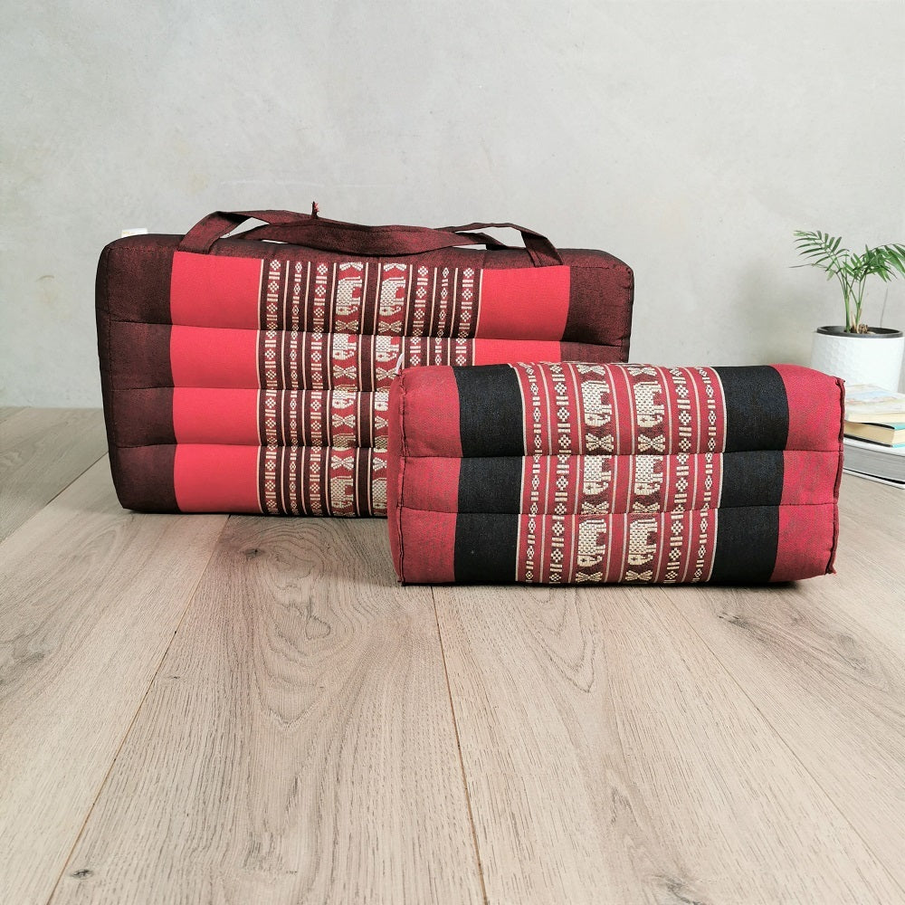 Handmade Meditation Cushion & Seating Block Set – Organic Kapok Thai Floor Cushion for Posture Support