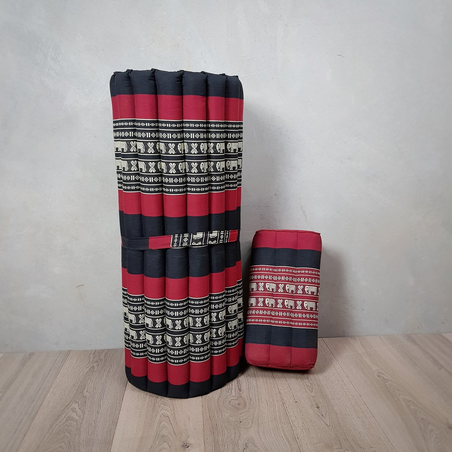 Roll Up Foldable Mattress + Kapok Pillow Block Set – Handmade Thai Daybed & Yoga Mat | Allergen-Free Support