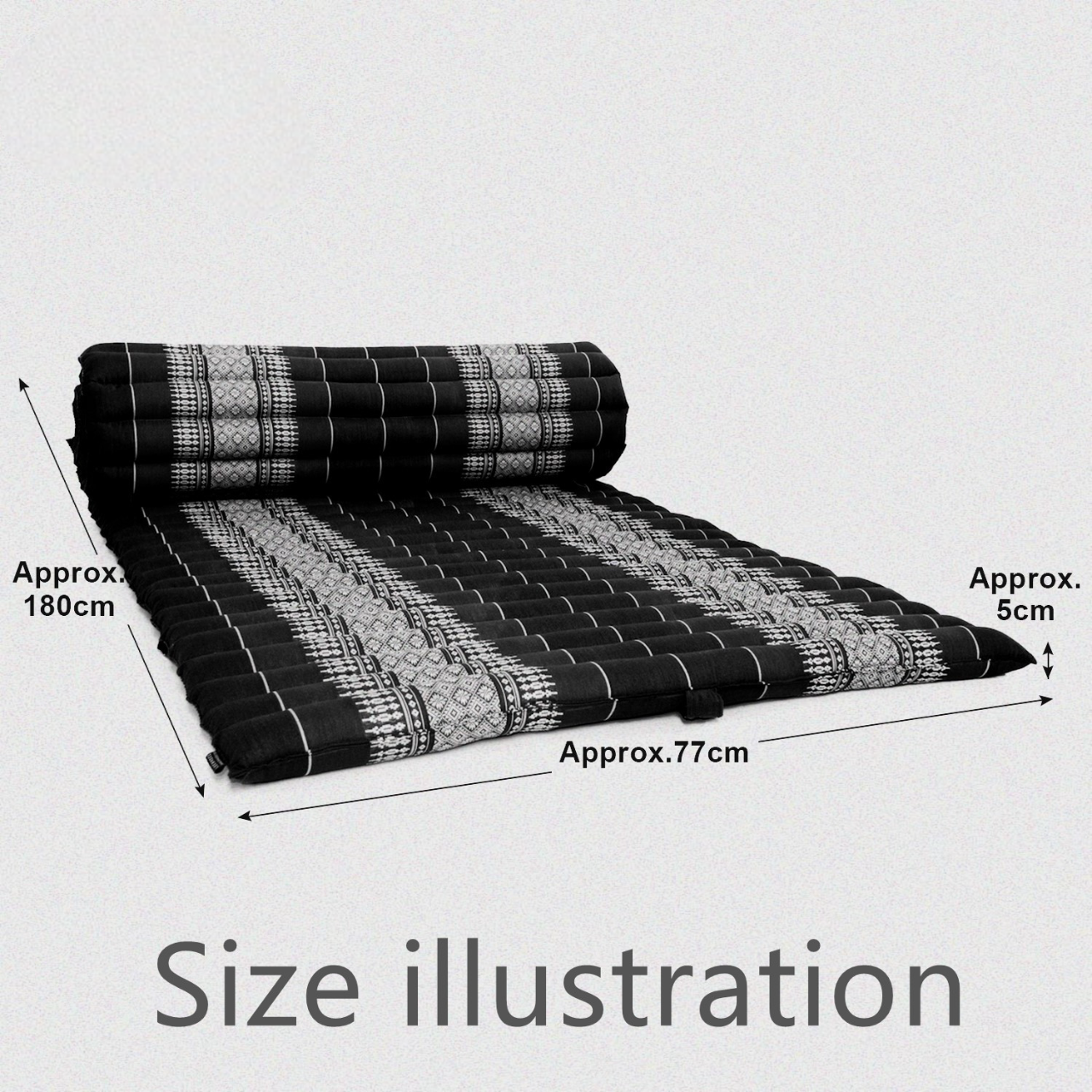 Roll Up Foldable Mattress + Kapok Pillow Block Set – Handmade Thai Daybed & Yoga Mat | Allergen-Free Support