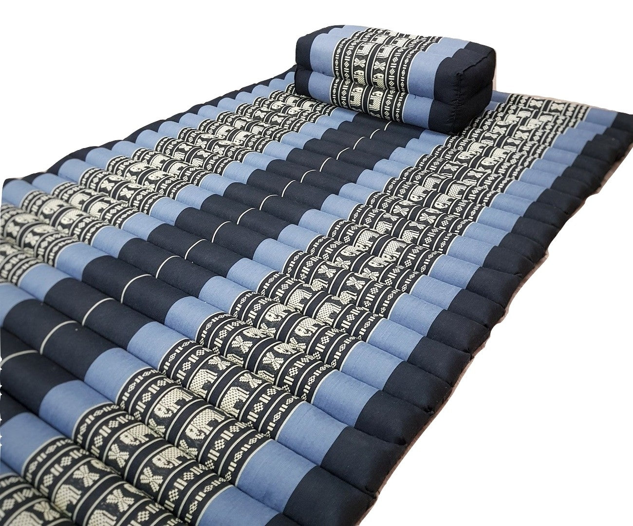 Roll Up Foldable Mattress + Kapok Pillow Block Set – Handmade Thai Daybed & Yoga Mat | Allergen-Free Support