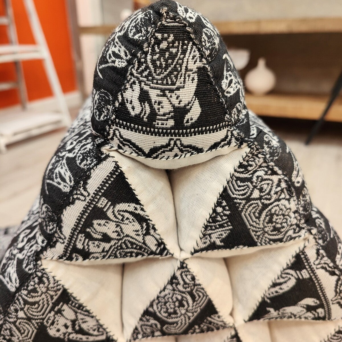 Large Thai Triangle Pillow – 3 Fold Floor Cushion | Handmade Thai Lounge Mat & Backrest | 100% Kapok Filled