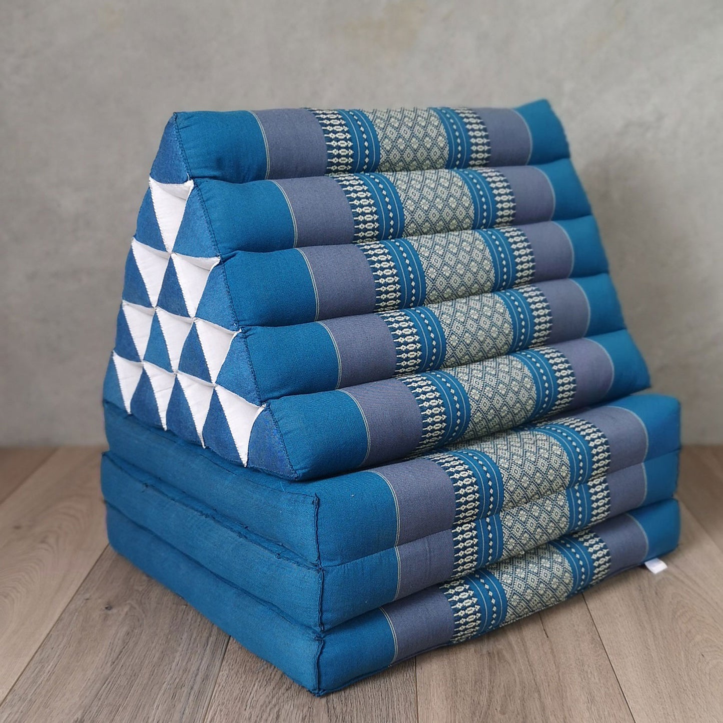 Jumbo Thai Triangle Pillow Three-Fold Day Bed with Arm/Leg Rest Block – Handmade Kapok Lounge Set